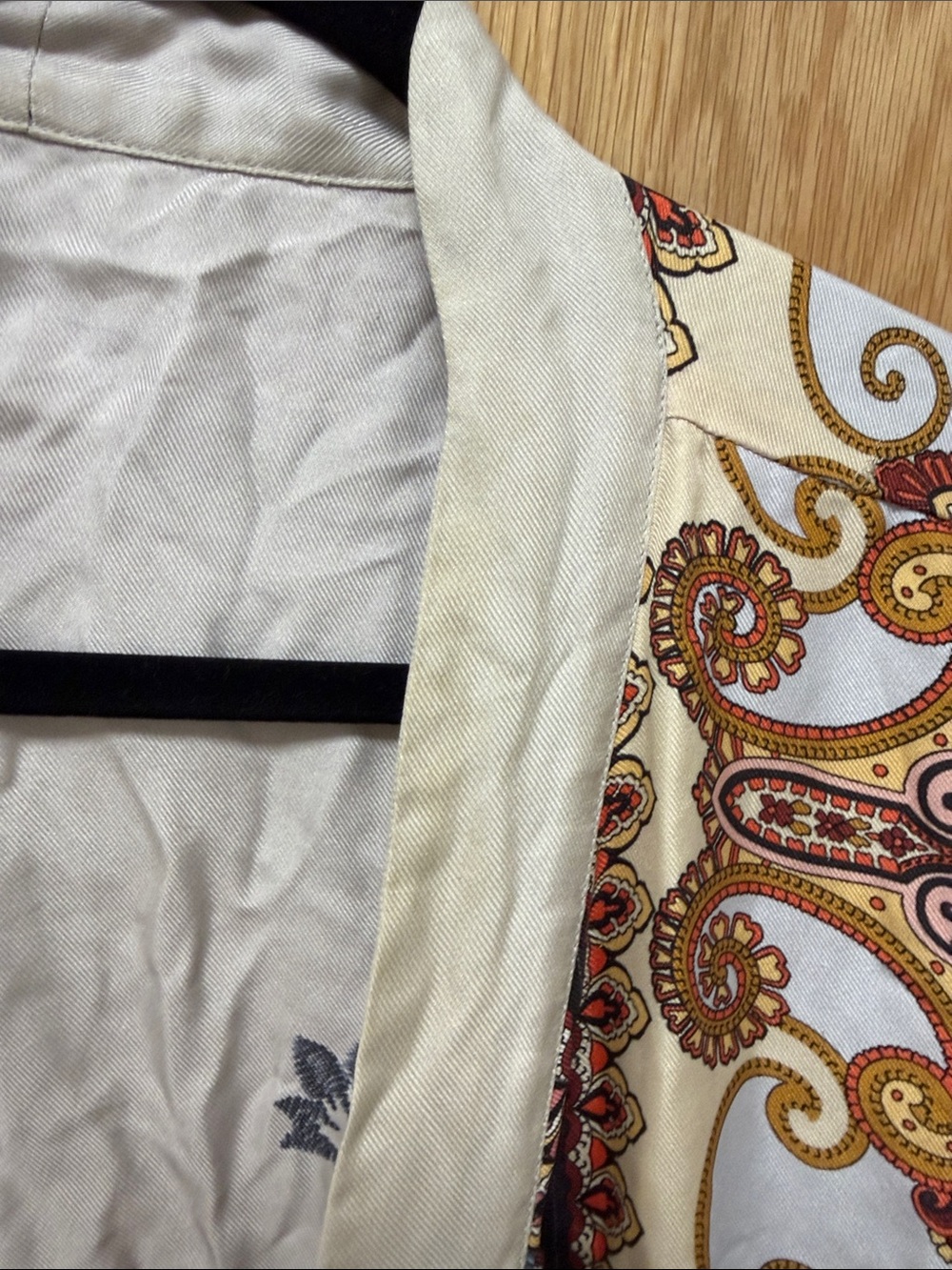 Johnny Was REVERSIBLE Boho Paisley Long Open-Front Coatigan in Cream & Rust - Picture 13 of 17